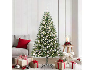Sapin de noël - arbre de noël artificiel avec neige artificielle 300 led