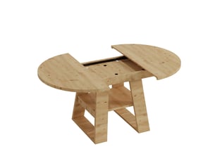 Table à manger ronde extensible 110150x110 cm mdf coloris chêne clair