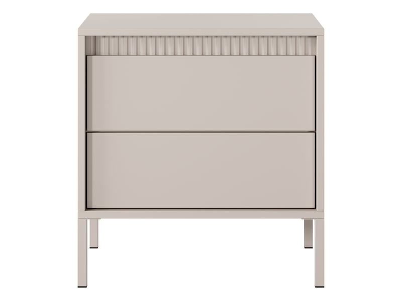  Table de chevet gasalisa, 2 tiroirs, 54x40x56h cm beige Gasalisa - Conforama E
