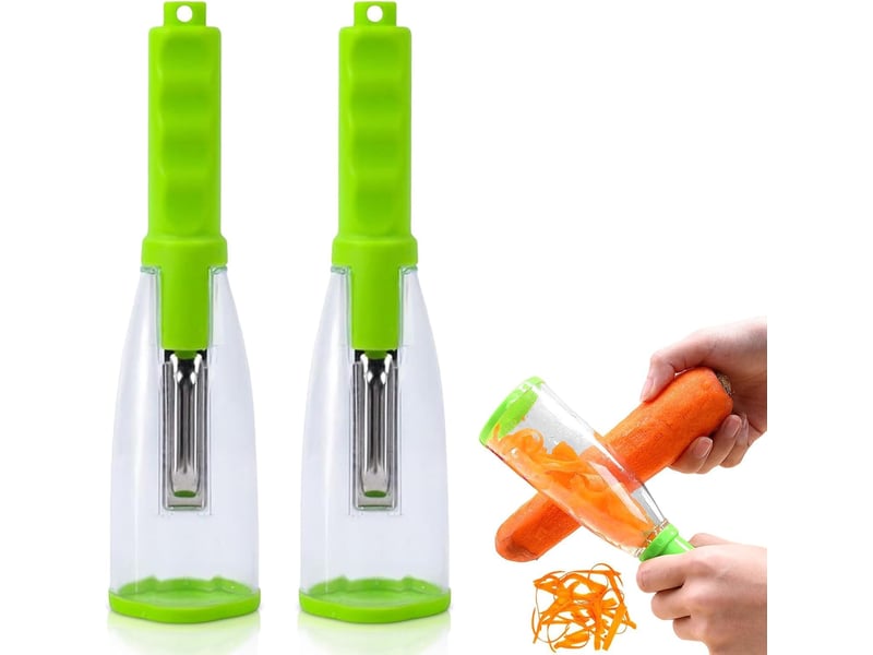  Éplucheur de légumes avec récipient, 2 pièces éplucheurs de pommes de terre éplucheurss de fruits avec récipient éplucheurs de légumes eplucheurs  - Conforama A