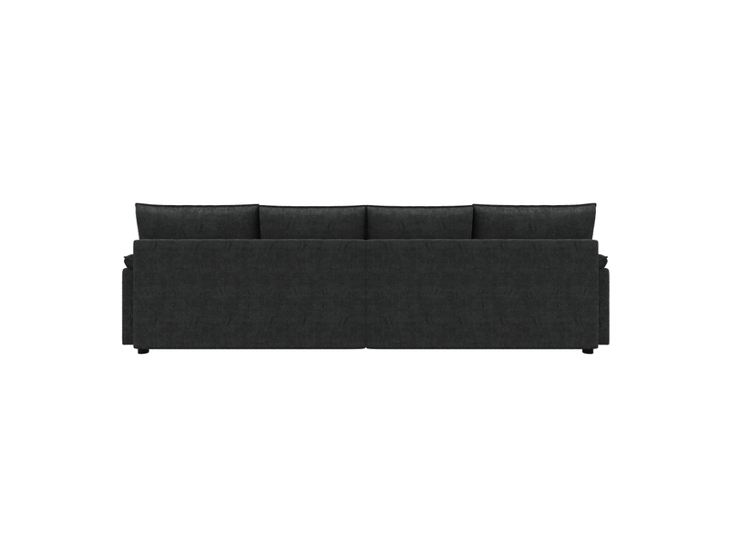  Canapé d'angle modulaire u kora noir 264,5x142,5x84 cm avec 2 poufs mobiles  - Conforama E