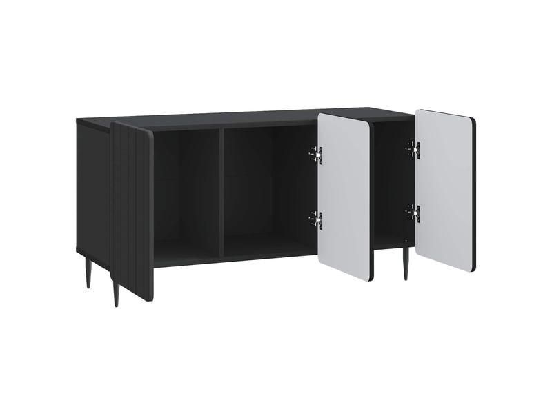 Meuble tv - banc tv - meuble de rangement 99 x 34,5 x 52 cm noir bois d'ingénierie  - Conforama D