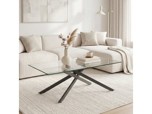 Table basse rectangulaire coloris noir LPOSPI - 60 cmx100 cm