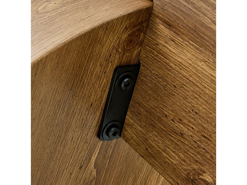  Table basse aspect bois mdf verre de sécurité teinté brun utilisation comme séparable en deux tables d'appoint  - Conforama D