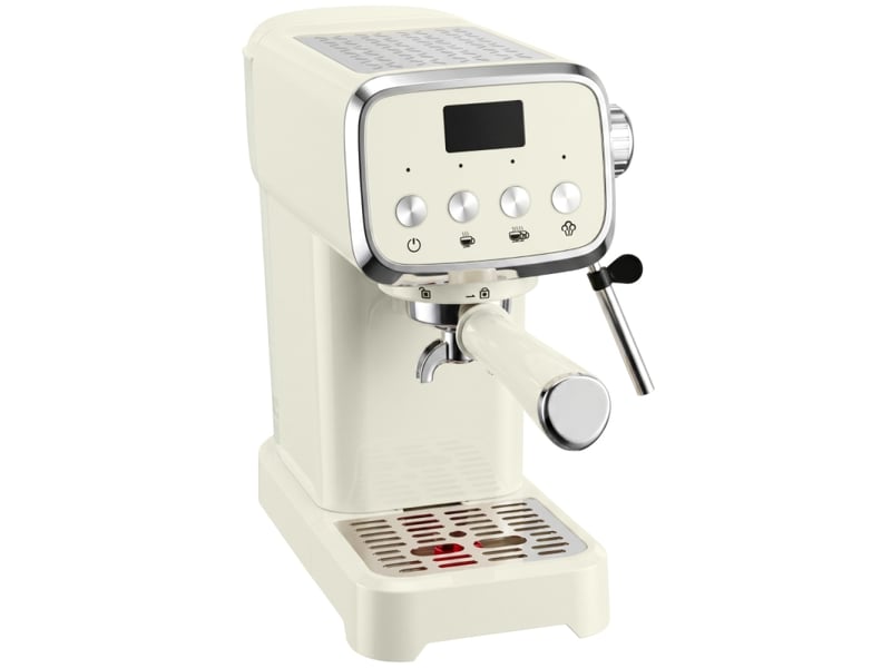 Machine à Expresso Porte-Filtre 20 Bars avec Buse Vapeur Lait Réservoir d'Eau Amovible 1,2L Compact Inox Beige - Conforama A