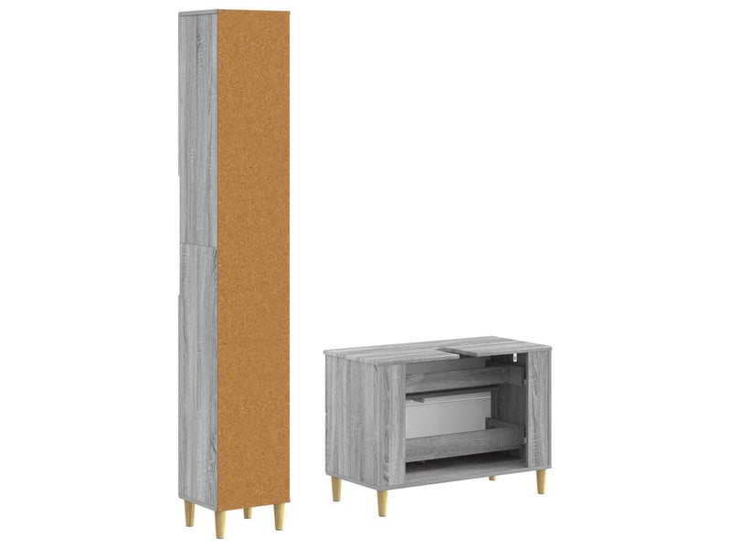  Ensemble de 2 meubles de salle de bain delft sonoma gris cf63125  - Conforama C
