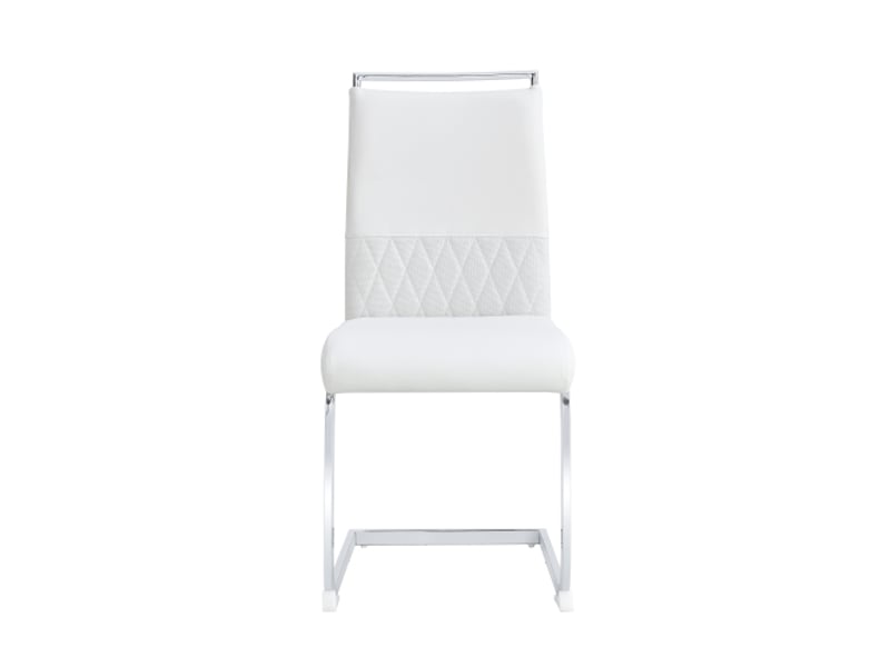  Lot de 4 chaises de salle à manger,42x48x95 cm,similicuir,blanc  - Conforama A