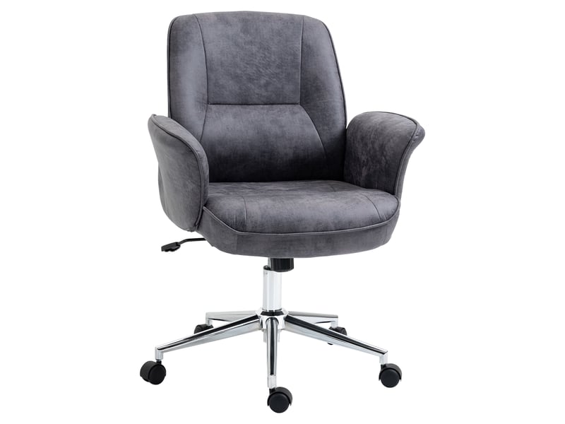  Chaise de bureau, réglable en hauteur, à bascule, pivotante, en acier, gris foncé, 65 x 70 x 106 cm  - Conforama A