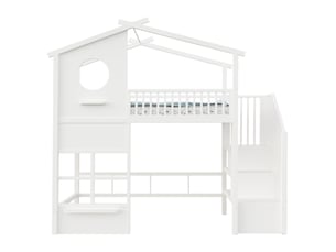 Lit mezzanine 90x200 cm <strong></strong> <strong>evarich</strong> coloris blanc