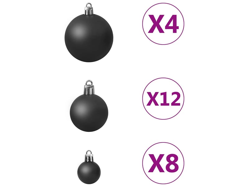  Ensemble de boules de noël 100 pcs noir  - Conforama E