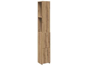 Armoire de salle de bain, meuble de rangement chêne artisanal 25x25x170 cm