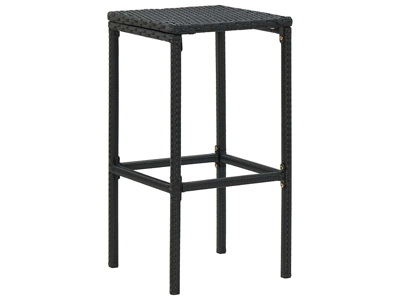  Lot de 3 tabouret de bar, chaise de bar avec coussins noir résine tressée  - Conforama C