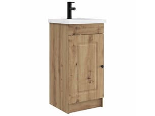 Meuble de salle de bain avec évier chêne artisanal shl4179