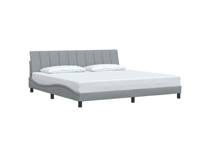  Lit double- lit adulte -  cadre de lit sans matelas hanko gris clair 200x200 cm tissu  - Conforama B