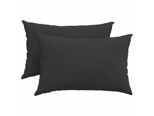 Lot de 2 coussins de canapé, coussins décoratifs tissu noir 60 x 40 cm cf58919