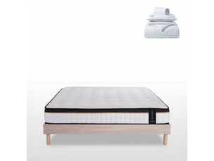 Ensemble matelas et sommier 160x200 cm Mousse + mémoire de forme MAISON AUBERTIN 4AU.EM.K512.K.1620 soutien Ferme épaisseur 24 cm