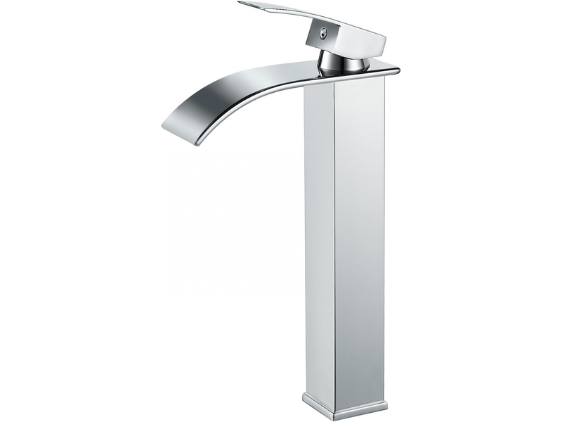  Robinet de lavabo cascade en argent chromé, mitigeur d'évier avec bec haut 232 mm, robinet cascade en argent chromé g 38  - Conforama A