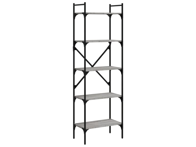  Bibliothèque à 5 niveaux, armoire à livres sonoma gris 56x31,5x174 cm  - Conforama A