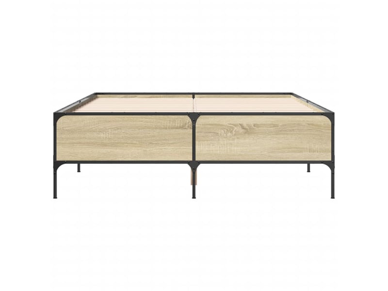  Lit double- lit adulte -  cadre de lit sans matelas chêne sonoma 135x190 cm  - Conforama C