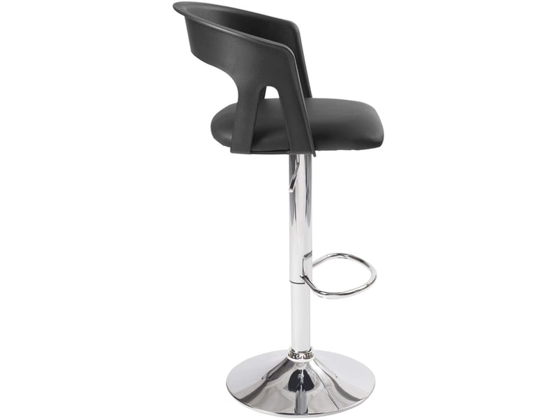  Lot de 2 tabourets de bar réglables pivotants simili cuir noir avec dossier ayo 124-AYO - Conforama C