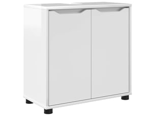 Armoire de lavabo de salle de bain blanc brillant