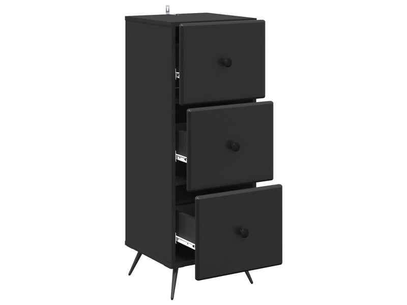  Armoire à tiroirs, rangement bureau noir 33 x 34,5 x 90 cm bois d'ingénierie shl2376  - Conforama E