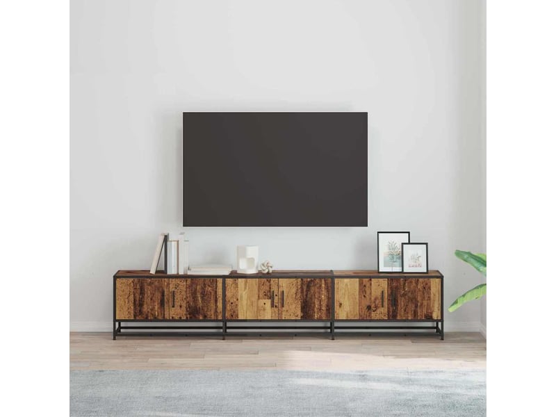  Meuble tv moderne, banc tv 210x35x41 cm bois ancien bois d'ingénierie  - Conforama B