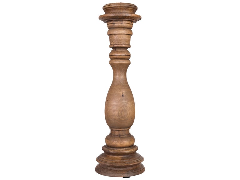  Chandelier en bois, finition artisanale marron, 14 x 14 x 45 h cm  - Conforama B
