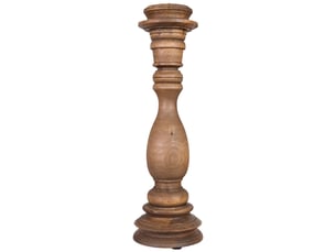 Chandelier en bois, finition artisanale marron, 14 x 14 x 45 h cm