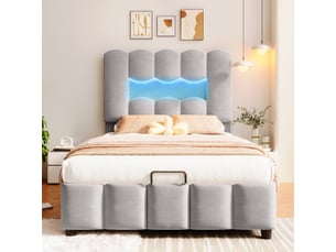 Lit coffre 90x200 cm GUTENT   coloris gris