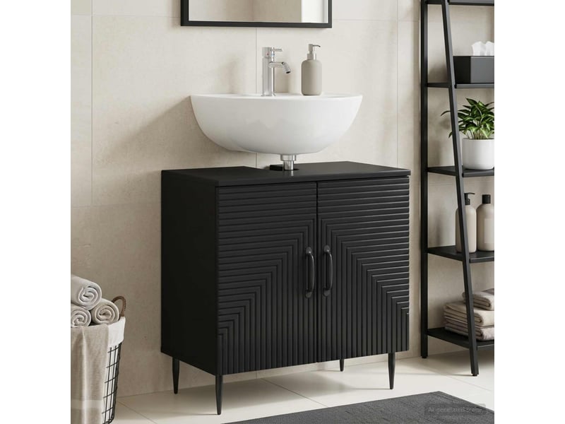 Meuble sous lavabo de salle de bain haarlem noir cf64896 - Conforama B
