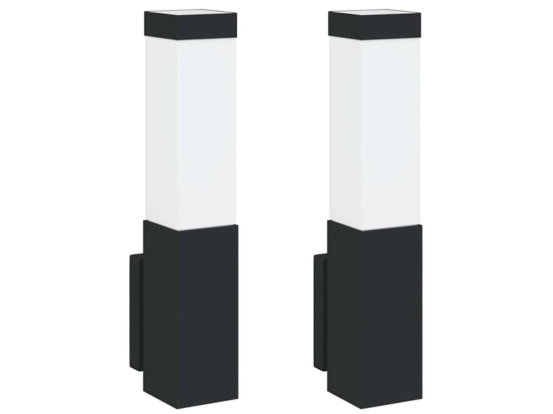  2 pièces applique murale extérieure noir 10.5x6x33 cm shl96233  - Conforama A