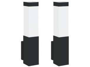2 pièces applique murale extérieure noir 10.5x6x33 cm shl96233
