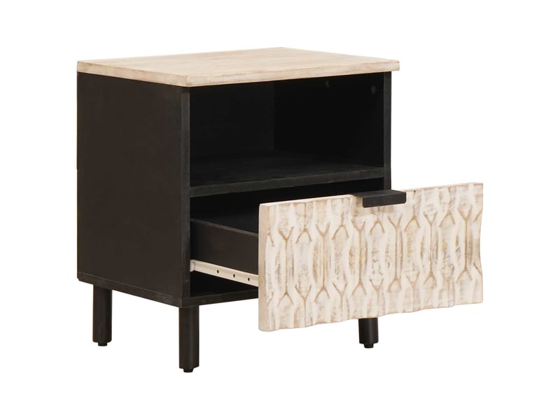  Table de chevet avec tiroir 2 pièces blanc 40 x 33 x 46 cm  - Conforama D
