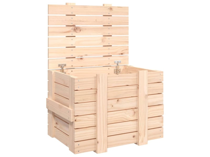  Boîte de rangement 58x40,5x42 cm bois massif de pin  - Conforama A