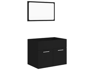 Ensemble de meubles salle de bain 2 pcs noir bois d'ingénierie cf63934
