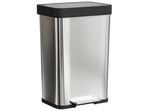 Poubelle à pédale tcqpz 60 l en acier inoxydable brossé argenté avec couvercle à fermeture douce