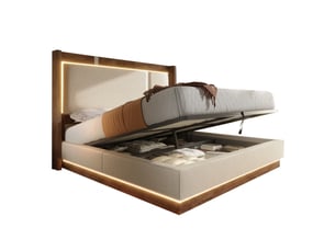 Lit coffre 160x200 cm <strong>MODENUIT </strong>  <strong></strong> coloris beige