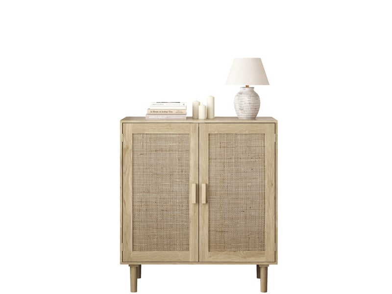  Armoire de rangement 80x40x88 cm, buffet avec 2 portes, meuble de salon et cuisine, mdf naturel, rangement, pratique  - Conforama B