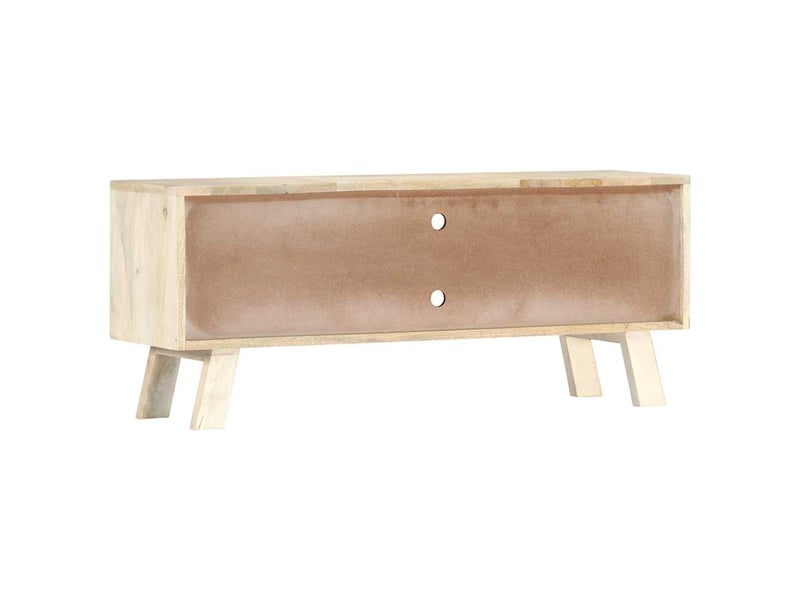  Meuble tv - banc tv - meuble de rangement 110x30x44 cm bois massif de manguier  - Conforama E