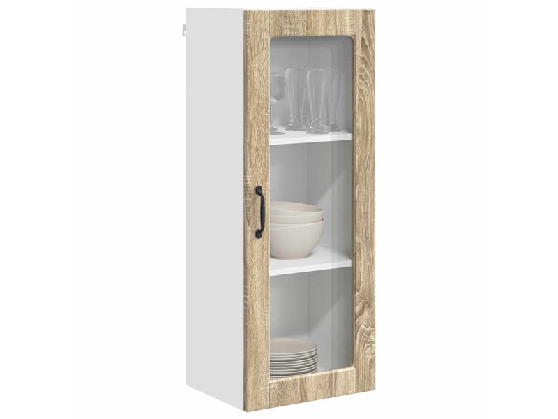  Meuble mural de cuisine, cabinet en verre mural chêne sonoma 40x31x100cm shl2184  - Conforama C