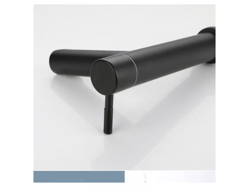  Mitigeur de lavabo mitigeur de salle de bain avec bec robinet de colonne d'eau froide, hauteur totale: 18 cm, noir-robinet lavabo vasque  - Conforama E