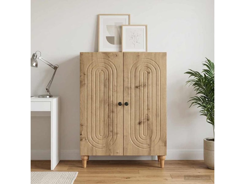 Buffet - bahut - meuble de rangement chêne artisanal 66 x 34,5 x 90 cm bois d'ingénierie - Conforama B