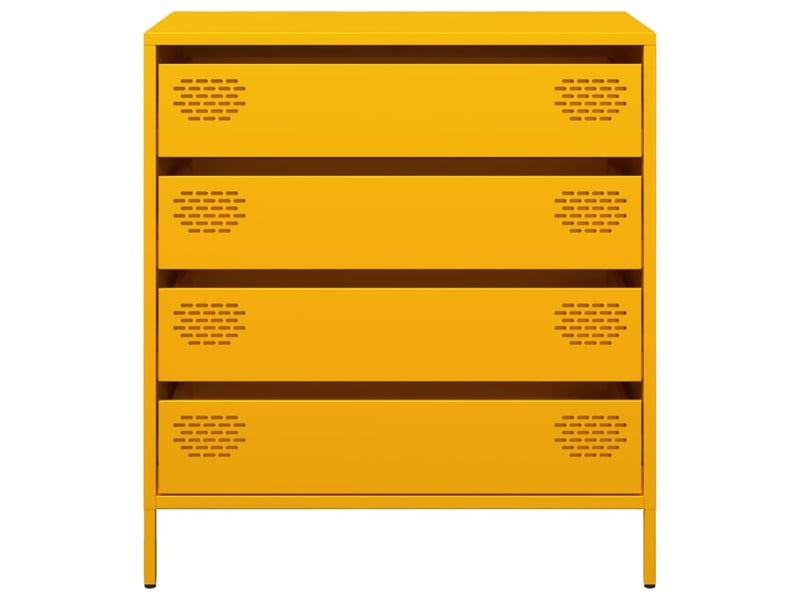  Buffet - bahut - meuble de rangement jaune moutarde 68x39x73,5 cm acier laminé à froid  - Conforama E