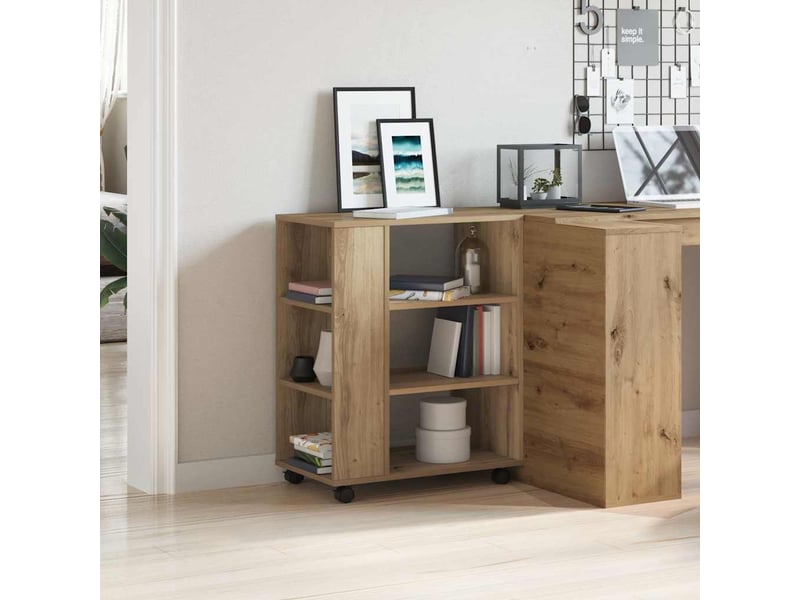  Armoire de rangement roulante chêne artisanal 60x35x75 cm bois d'ingénierie  - Conforama B