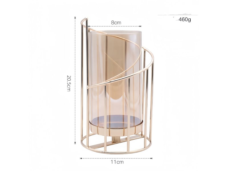 Bougeoir en métal decoration de table or 11x20.5cm  - Conforama A