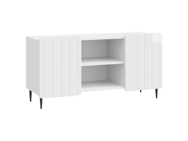  Meuble tv - banc tv - meuble de rangement 102 x 34,5 x 52 cm blanc brillant bois d'ingénierie  - Conforama A