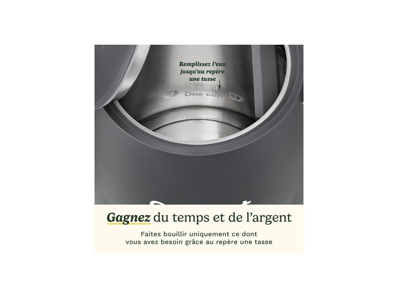  Bouilloire electrique 1.5 l double paroi 3 kw stone grey jk1200e CUI3030050198232 - Conforama B