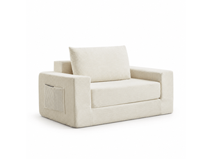 Canapé droit compressé convertible CozyNest 2 places Tissu Beige