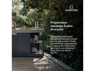 Klarstein waldchef placard de rangement plan de travail en acier inox résistant 90 x 90 cm gris